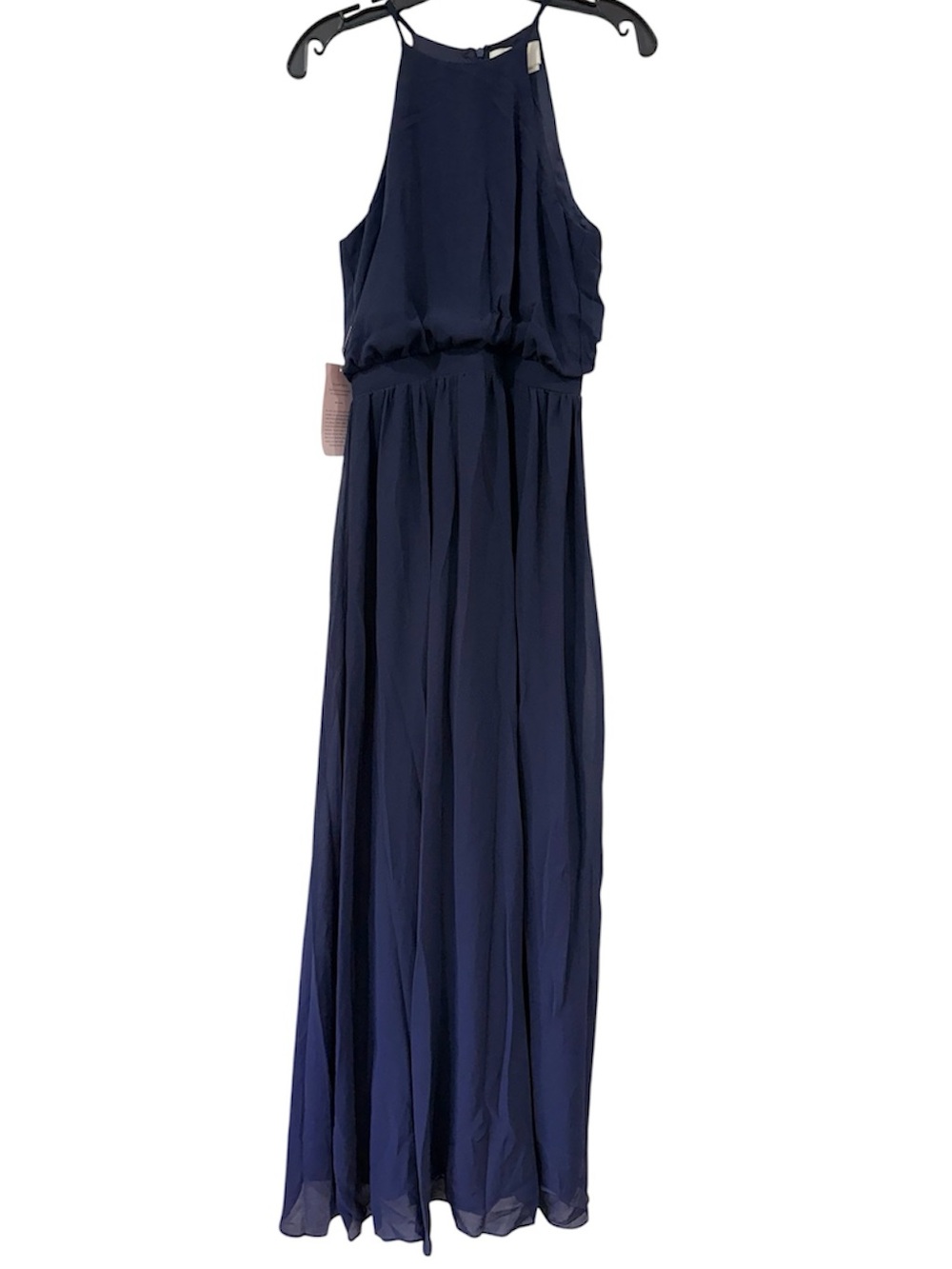 NWT BHLDN Anthropologie Dark Blue Chiffon Bridesmaid Dress XS